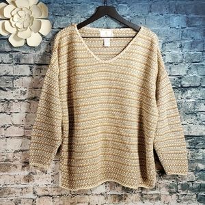 Express | Retro 90s Y2k Taupe Chunky Knit Relaxed Fit Sweater